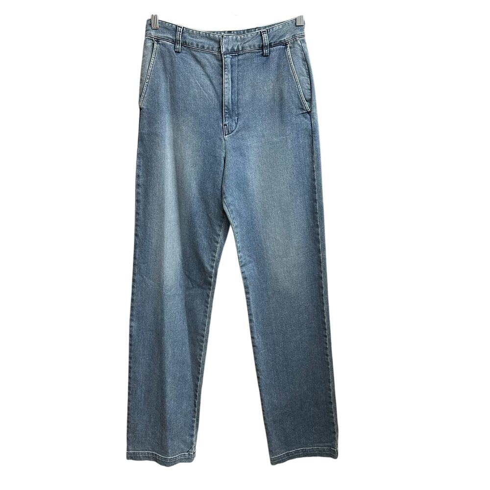 ENZA COSTA Women’s 25 Blue Straight Leg Premium Denim Trouser Pant High Rise NEW